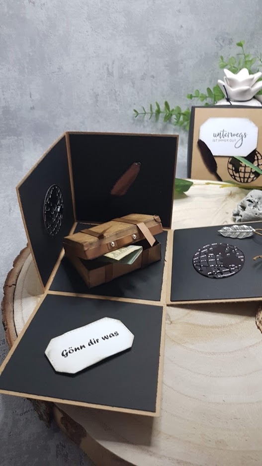 Explosionsbox Unterwegs ist immer gut Kartenglück & Co